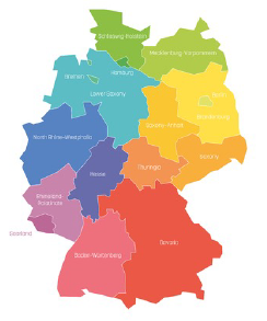 Colorful map of Germany