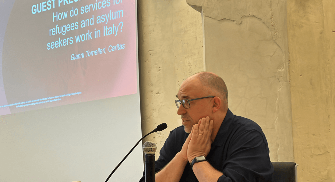 Gianni Tomelleri, coordinator of the asylum seekers and refugees service of Caritas Verona, shared his experiences and insights on how Verona works to host, protect, and promote integration of refugees and asylum seekers into society.