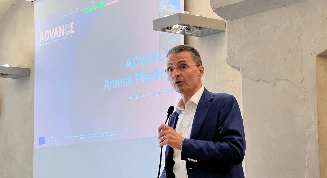 Corrado Barbui, University of Verona’s PI for ADVANCE and WP4 lead, opens the annual meeting as host of this year’s gathering.